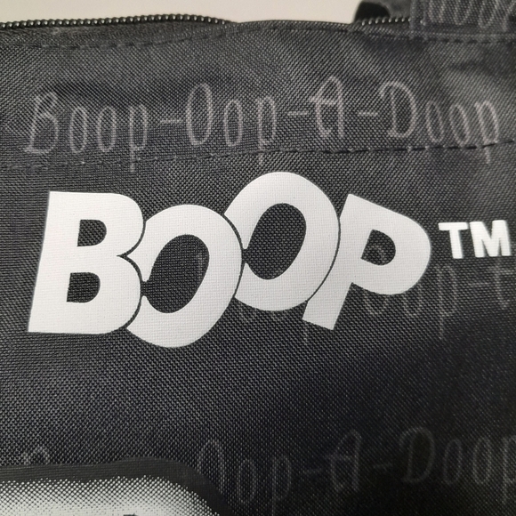 Betty Boop Black Canvas Tote Handbag W/ Attached Coin Pouch " Boop-Oop-A-Doop" - Picture 4 of 12